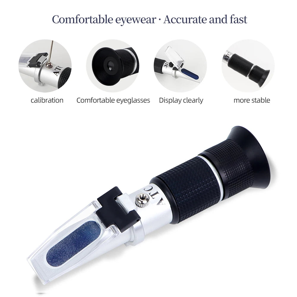 0-80% Brix Honey Refractometer Handheld Sugar Concentration Tester for Fruit Juice