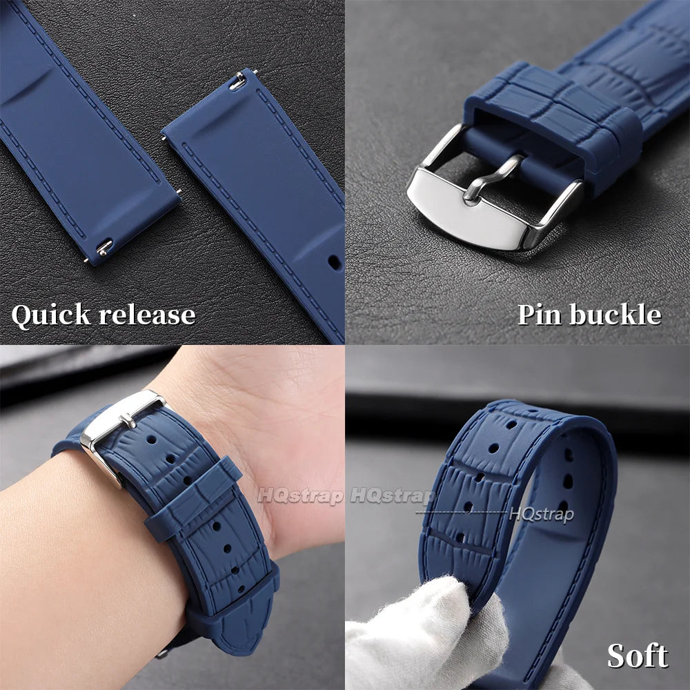 HQstrap Silicone Quick Release Watch Band 20mm 22mm Waterproof Sport Strap Universal