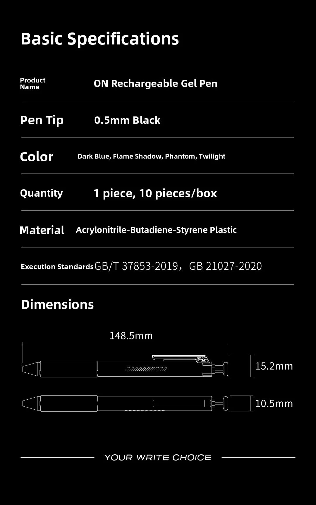 CowLost | product_id-kaco-on-zero-0-5mm-black-retractable-refillable-gel-pen-smooth-writing |21