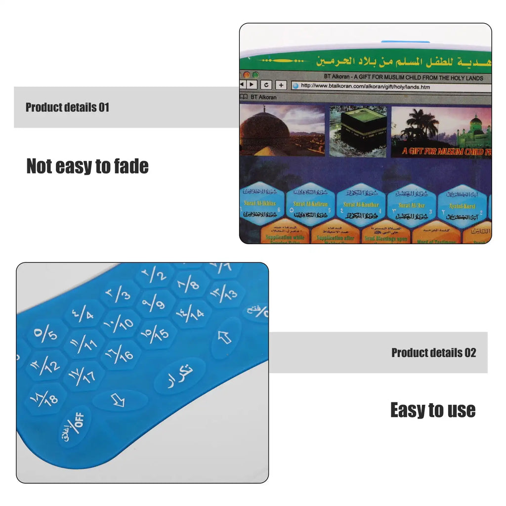 Folding Learning Laptop Toy for Muslim Kids Arabic Reading Baby Toddler Computer