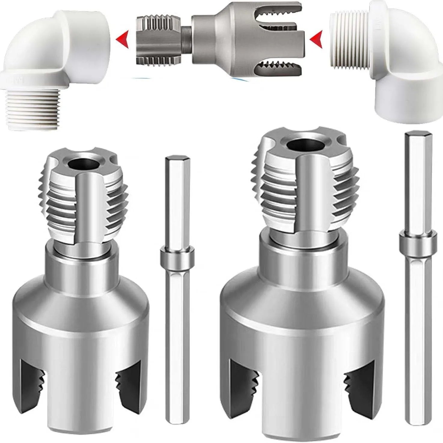 CowLost | product_id-pvc-pipe-threader-kit-with-1-2-3-4-dies-external-cutter-for-electric-drill-home-repair |2