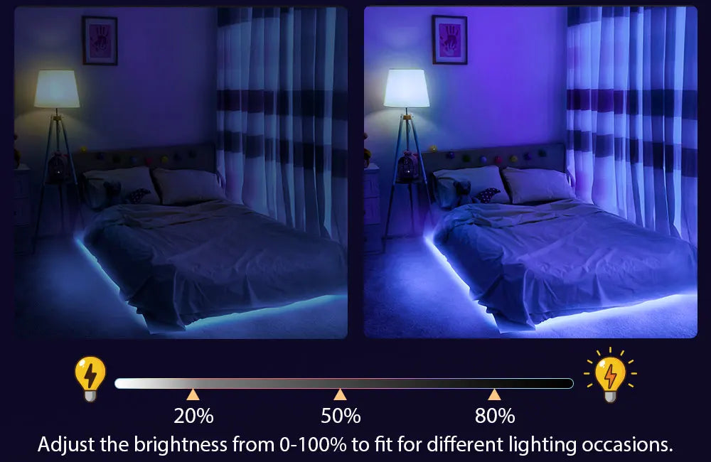RGB LED Strip Light 40m/30m/20m/15m, Flexible 24V SMD3535, APP Control Music Sync for Room Decor