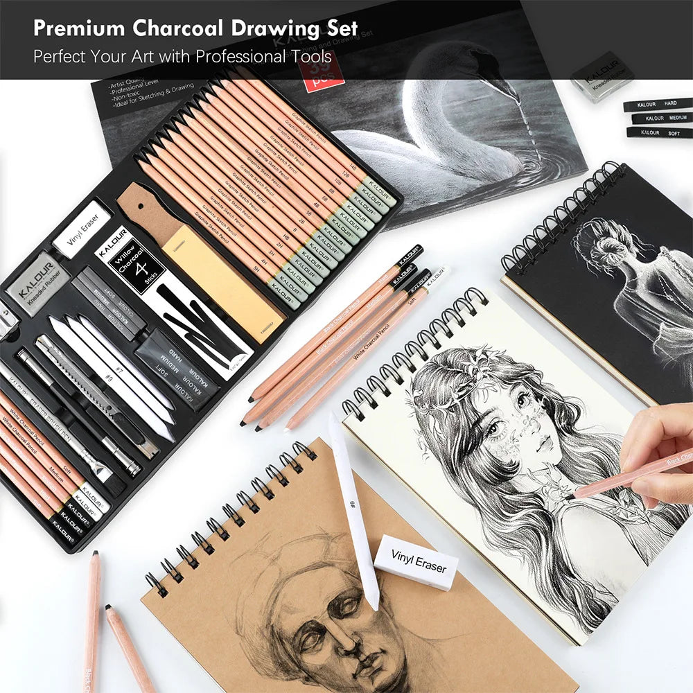 CowLost | product_id-kalour-22-25-36-39-piece-sketch-pencil-set-for-shading-portrait-drawing-smooth-graphite-pencils-for-students-professionals |25
