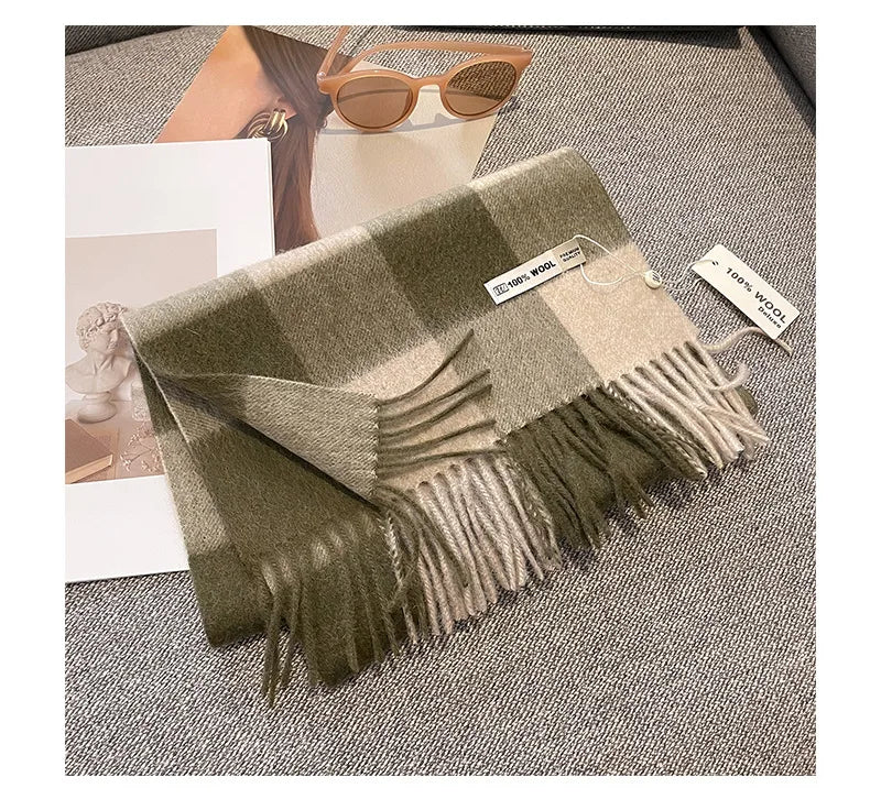 CowLost | australian-wool-winter-plaid-cashmere-scarf |25