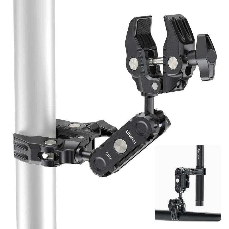 CowLost | ulanzi-co17-pea-pods-dule-head-super-clamp-for-go-pro-11-10-9-8-7-6-insta360-super-clamp-magic-arm-travel |1