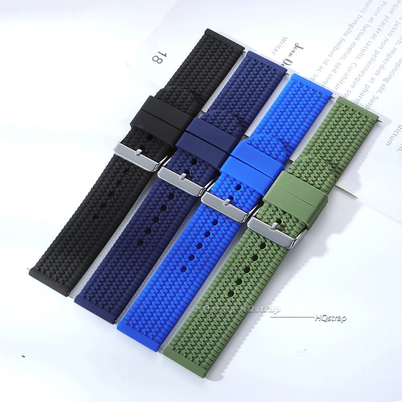 HQstrap Soft Silicone Quick Release Watch Strap 18-24mm Waterproof Unisex Sport Band