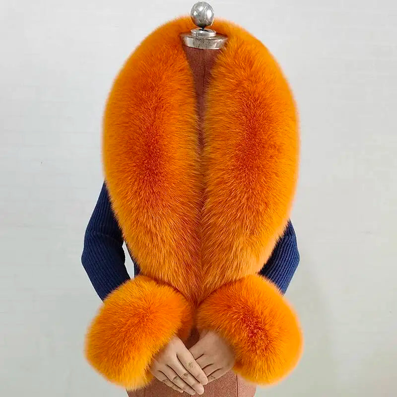 CowLost | winter-natural-fox-fur-scarf-and-cuff-set |21