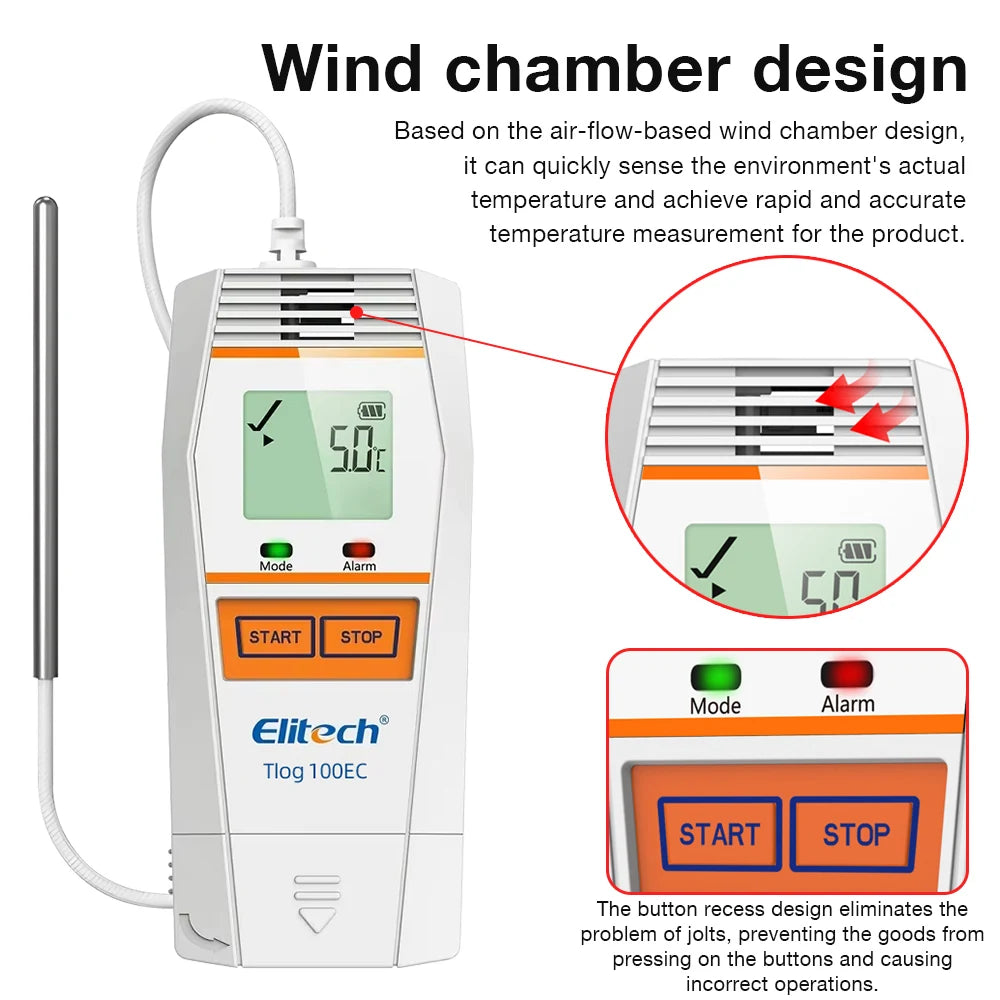 Tlog Series USB Temperature Humidity Data Logger LCD Ultra-low Temp Recorder for Cold-chain Lab
