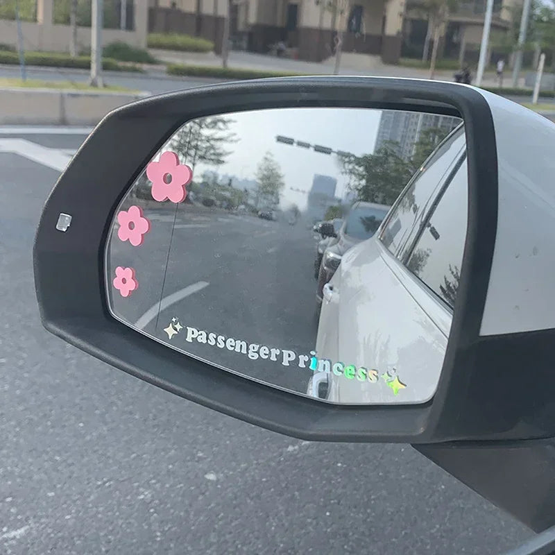 CowLost | 2pcs-mirror-decoration-sticker-passenger-princess-star-mirror-decal-sticker-rearview-mirror-car-vinyl-decoration-funny-car-decal |12