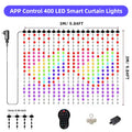 Programmable RGB Smart LED Window Curtain Lights with APP Remote and DIY Text Patterns