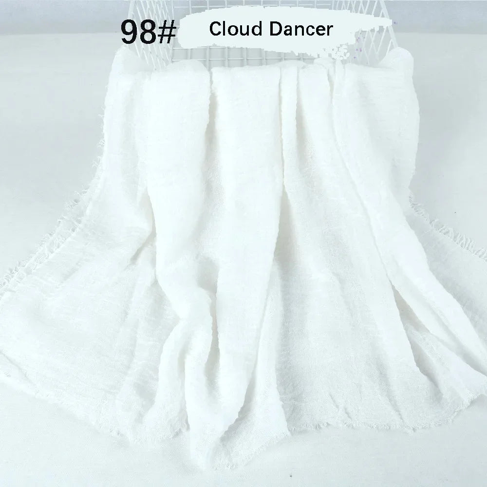 180X90CM Muslim Women Crinkle Hijab Soft Cotton Scarf