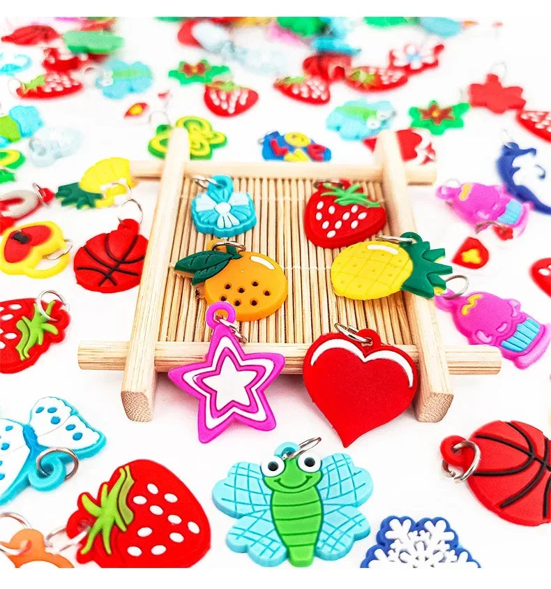 Soft Charms DIY Cartoon Animal Flower Bead Pendants for Rubber Loom Band Jewelry Making