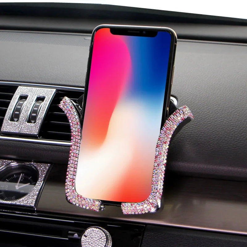 CowLost | product_id-diamond-crystal-car-air-vent-phone-holder-clip-stand-bracket-interior-accessory |46