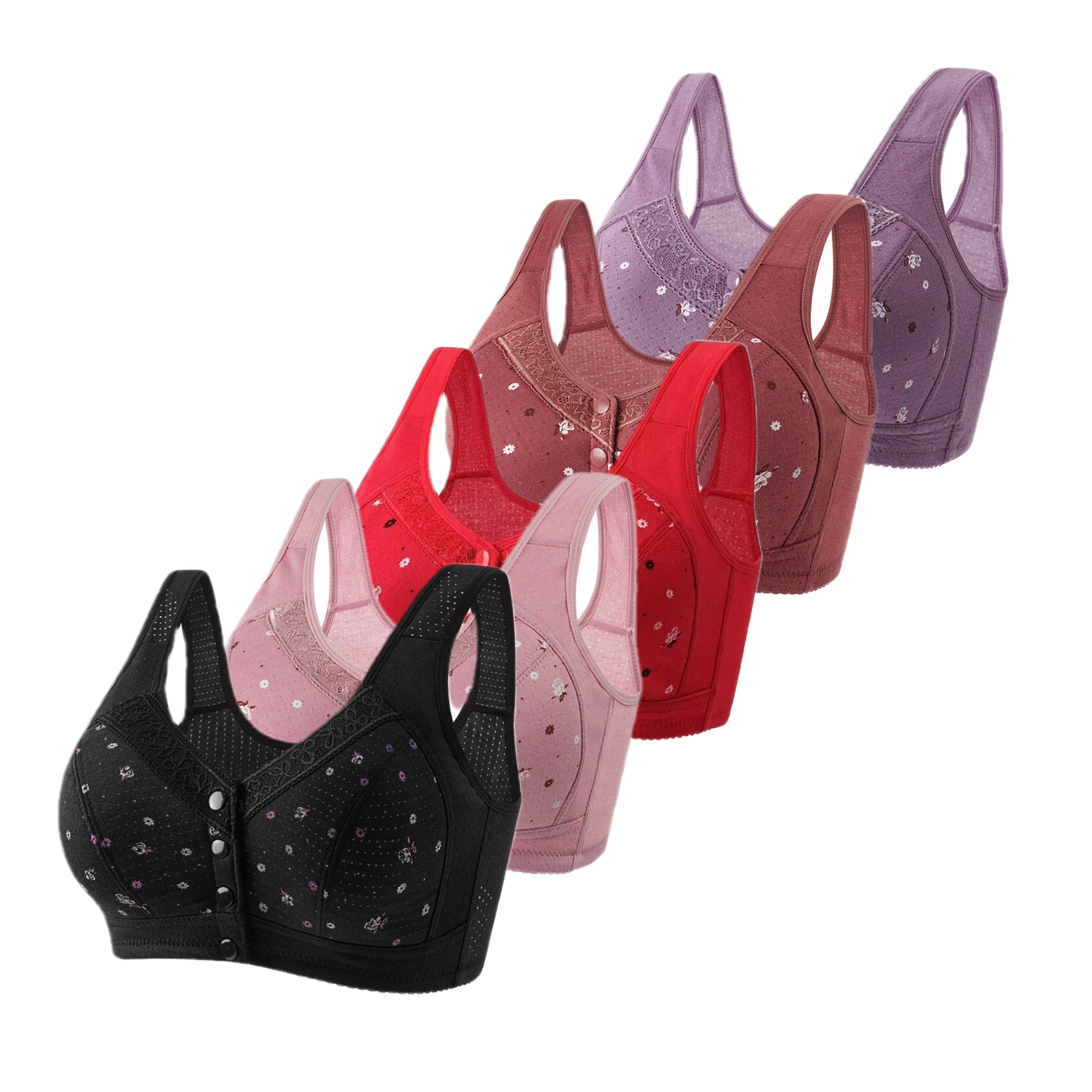 CowLost | product_id-fallsweet-5-piece-wireless-front-closure-seamless-lace-plus-size-bras-38-50bc |13