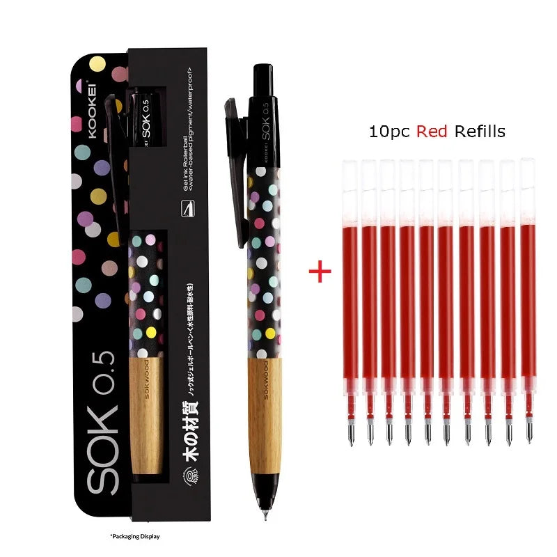 CowLost | product_id-kookei-gel-pen-with-oak-wood-handle-smooth-0-5mm-st-nib-fast-dry-ink-polka-dot-design-for-students-professionals |36