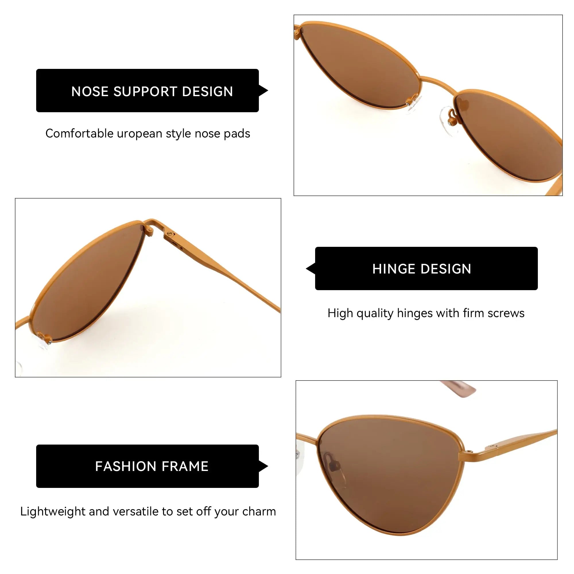 CowLost | zenottic-ladies-fashion-small-cat-eye-sunglasses-fashion-narrow-metal-frame |6