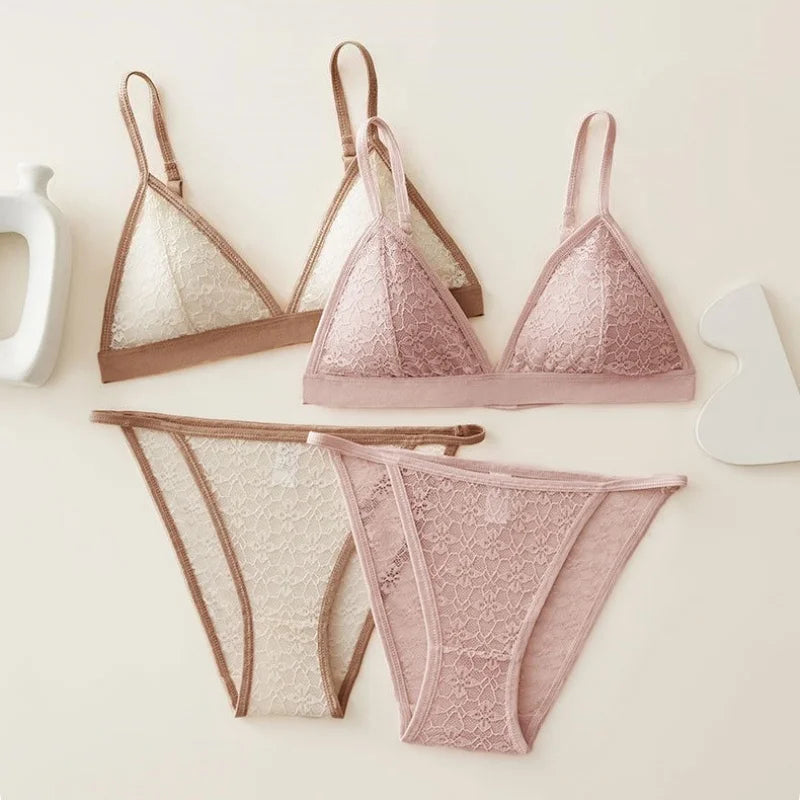 CowLost | product_id-women-s-french-lace-wire-free-push-up-bra-low-rise-panty-set |8