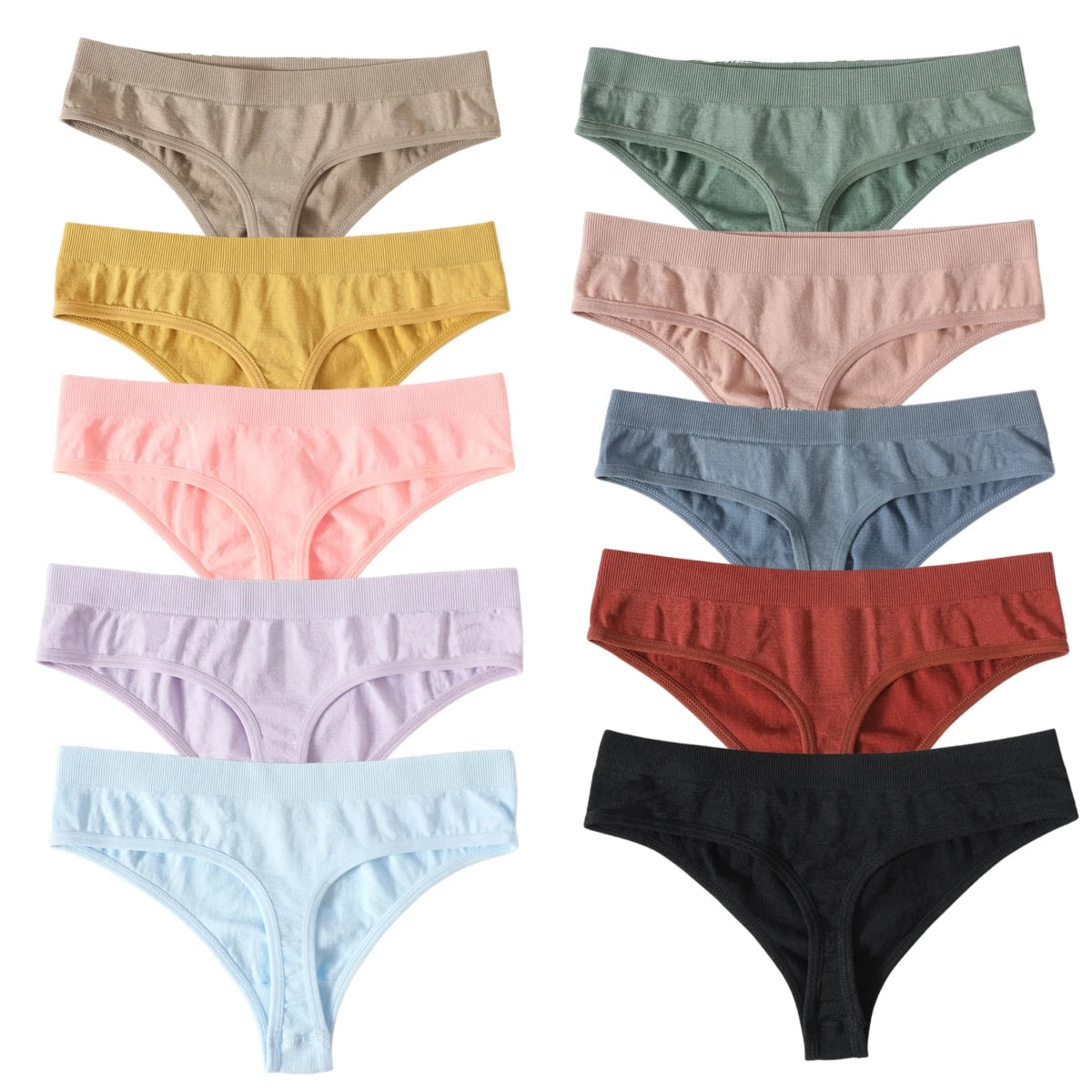 CowLost | product_id-3pcs-women-s-seamless-low-waist-g-string-thong-panties-m-xl |1