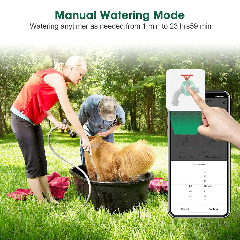 Tuya Smart Dual Water Timer Bluetooth Zigbee Outdoor Garden Irrigation Controller