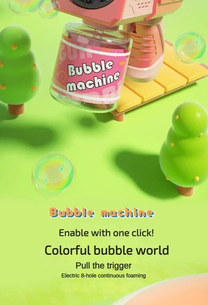 Space Electric Automatic Bubble Gun Toy for Kids Outdoor Summer Games