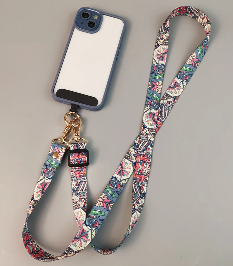 CowLost | uncategorized-adjustable-graffiti-pattern-long-crossbody-phone-lanyard |9