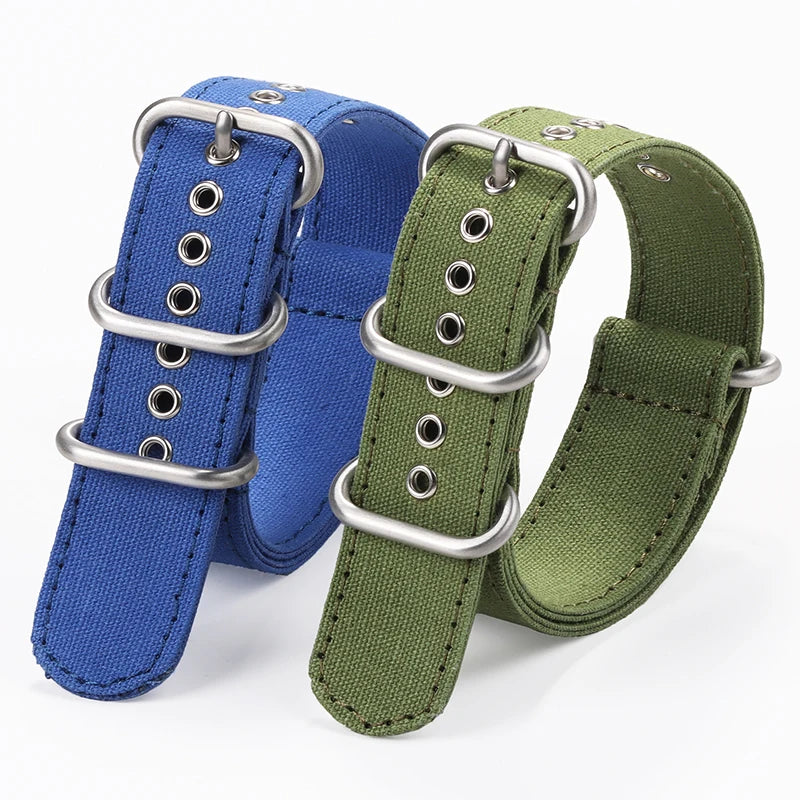 CowLost | product_id-canvas-nylon-watch-strap-with-stainless-steel-buckle-for-seiko-smartwatches-18-20-22-24mm |10