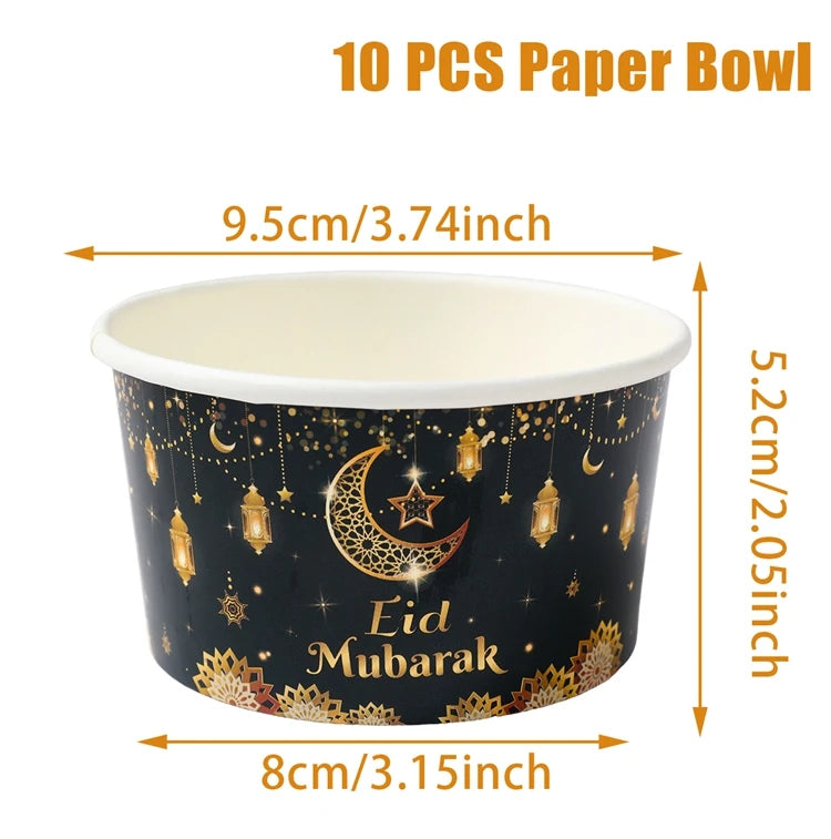 CowLost | 10pcs-ramadan-paper-bowl-eid-mubarak-decoration-for-home-food-holders |17