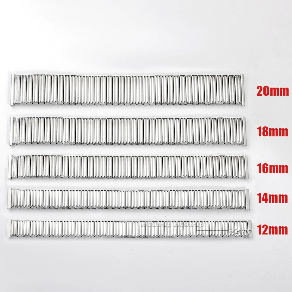 Stainless Steel Elastic Watch Band 12-20mm Silver Gold Stretch Expansion Strap Unisex