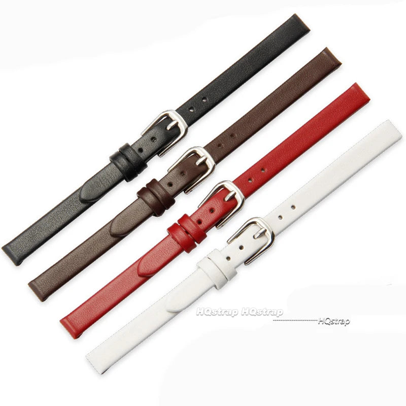 CowLost | womens-leather-watchbands-slim-6-8-10mm-12mm-13mm-14mm-15-16mm-17mm-soft-material-strap-silver-stainless-steel-buckle-bracelet-1 |2