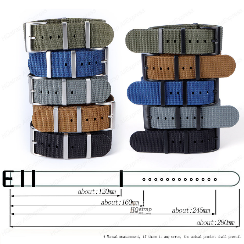 CowLost | bracelets-product_id-hqstrap-nylon-watch-strap-18mm-22mm-military-sport-replacement-band-brown-green-black |8