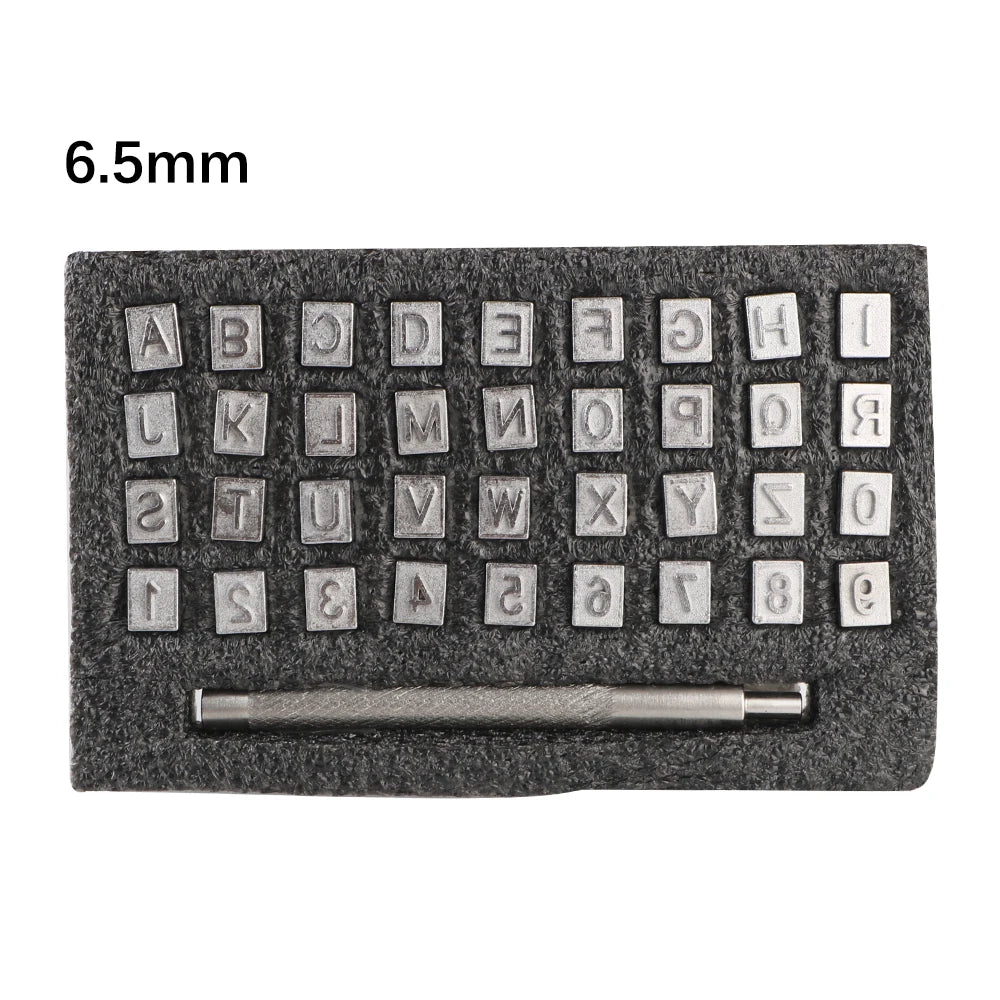 CowLost | 37pcs-letters-stamping-kit-3-5mm-6-5mm-metal-alphabet-number-leather-leather-embossed-tools-stamp-punch-tools |14