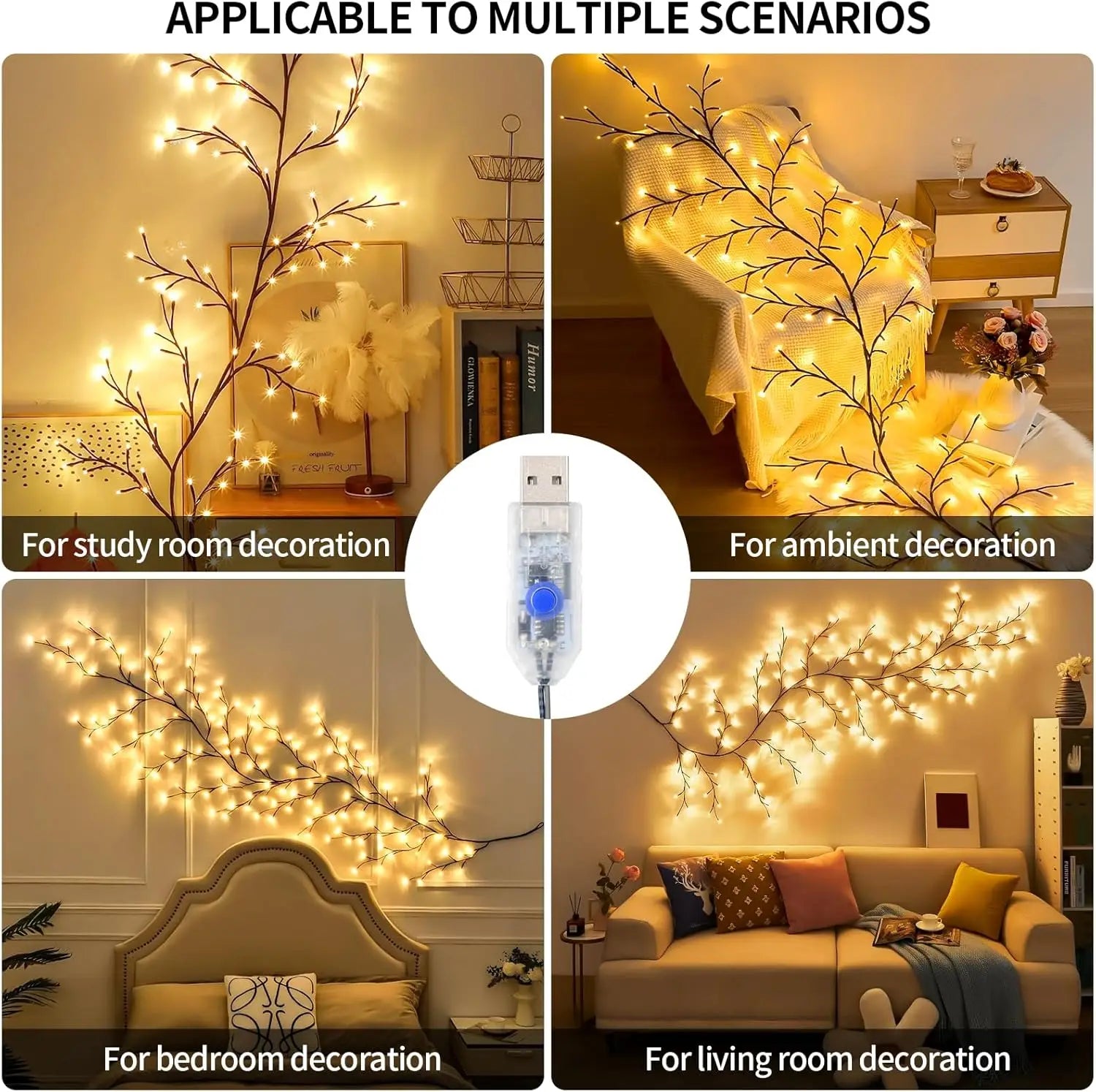 CowLost | product_id-144led-usb-bendable-artificial-willow-vine-string-lights-for-indoor-holiday-decor |15