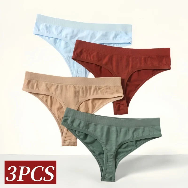 CowLost | product_id-3pcs-womens-seamless-breathable-soft-g-string-thong-panties |2