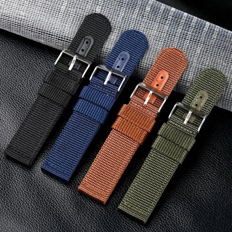 Universal Nylon Braided Replacement Watchband for Seiko & Rolex Men Women