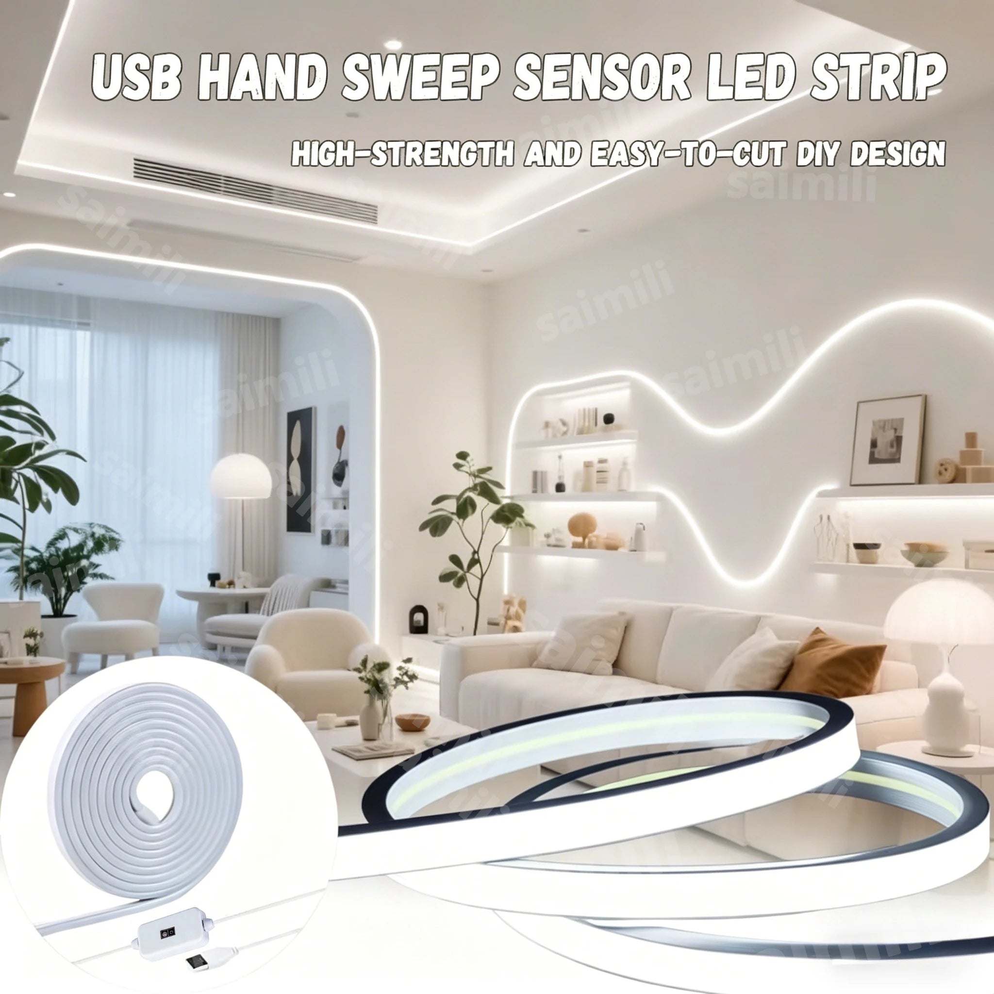 CowLost | light-ropes-strings-product_id-hand-sweep-sensor-led-strip-foldable-indoor-atmosphere-light-for-bedroom-kitchen-shelf |1