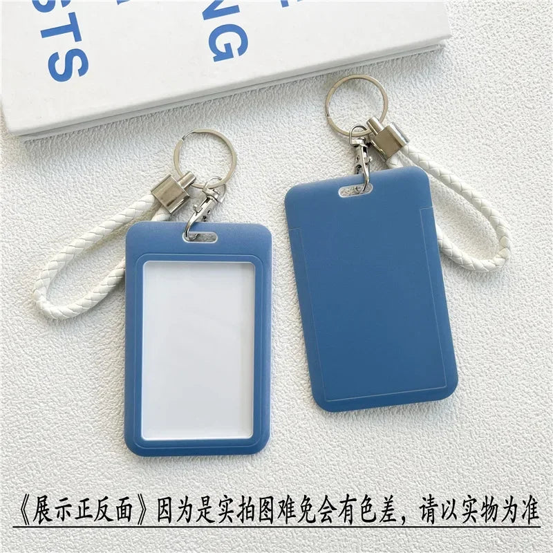 1Pc Solid Color Student Bus ID Card Protective Cover
