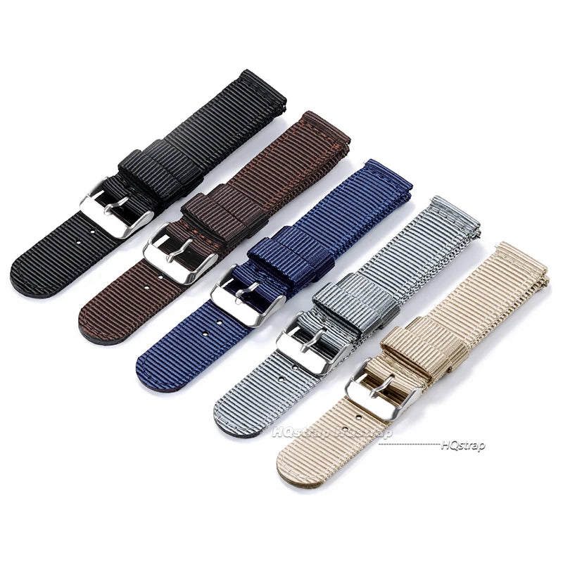 Nylon Quick Release Watch Band 18-24mm Military Woven Strap for Seiko Men Women