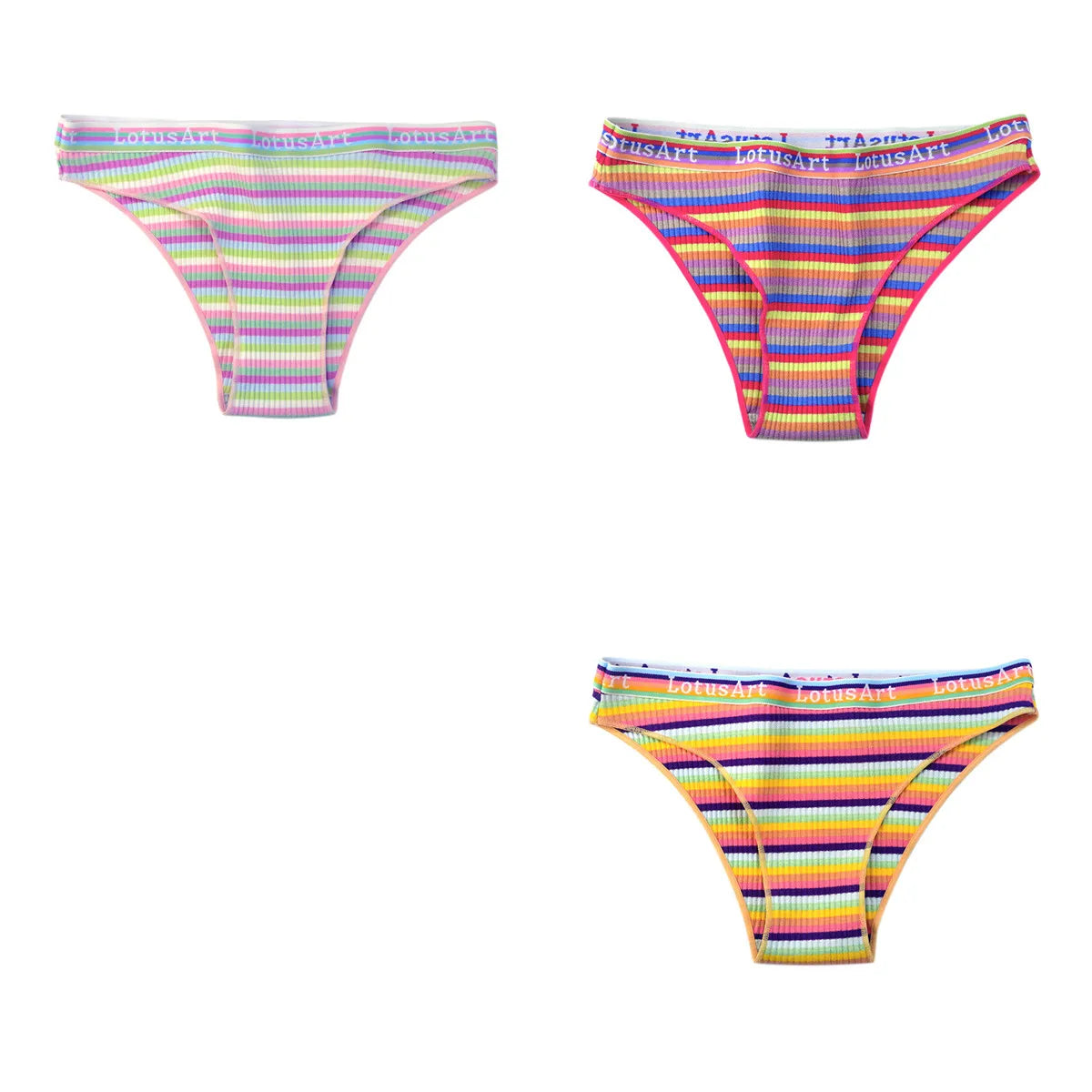 CowLost | product_id-3pcs-women-s-low-waist-striped-cotton-briefs-m-xxl-breathable-panties |13