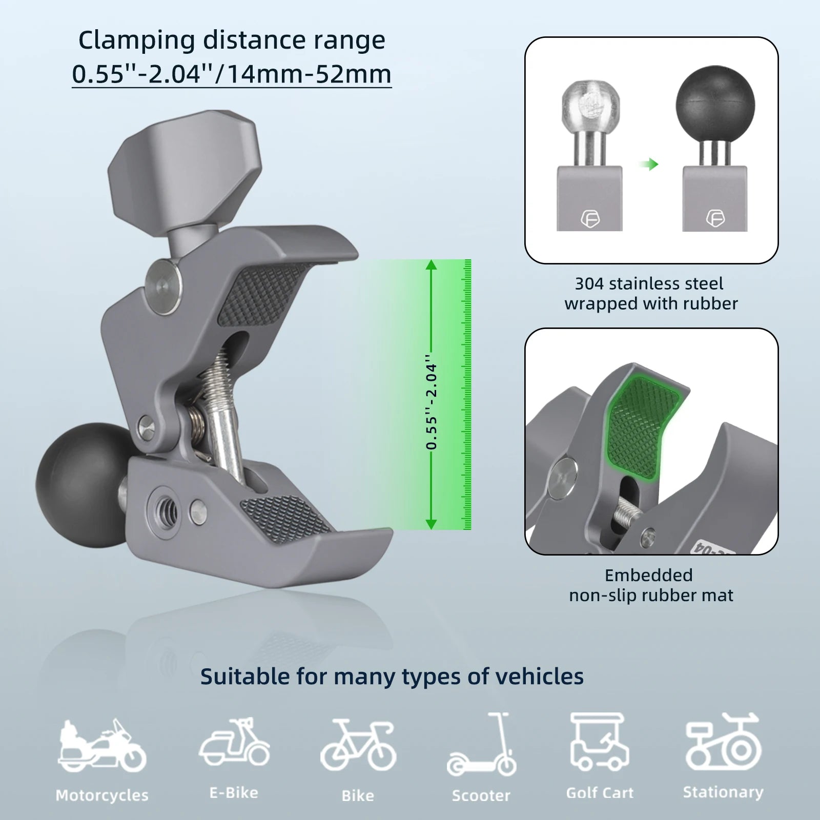 CowLost | product_id-fanaue-aluminum-motorcycle-phone-mount-with-vibration-dampener-for-atv-utv-scooter-handlebars |5