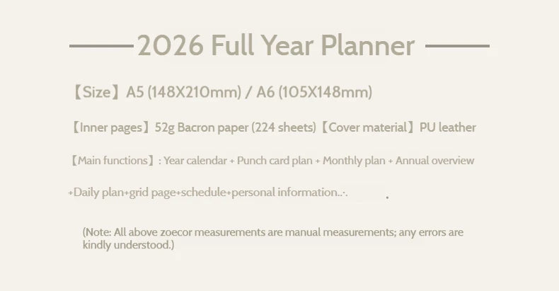 CowLost | product_id-kinbor-2026-year-of-the-horse-planner-a5-a6-daily-page-a-day-organizer-with-to-do-list-52g-tomoe-river-paper |10