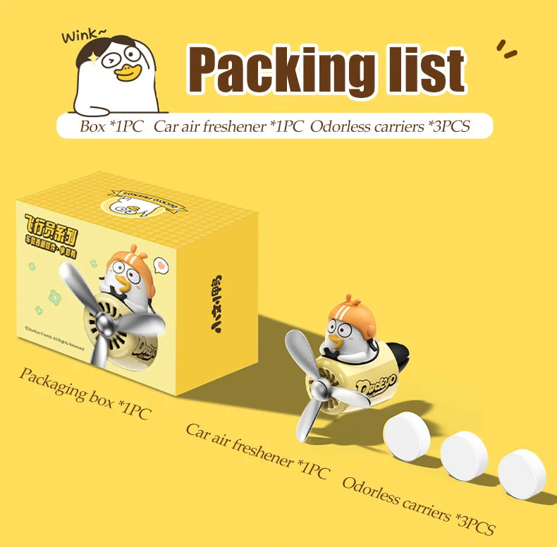 CowLost | product_id-no-perfume-diy-cute-duck-pilot-car-air-freshener-vent-clip-diffuser-ornament |16