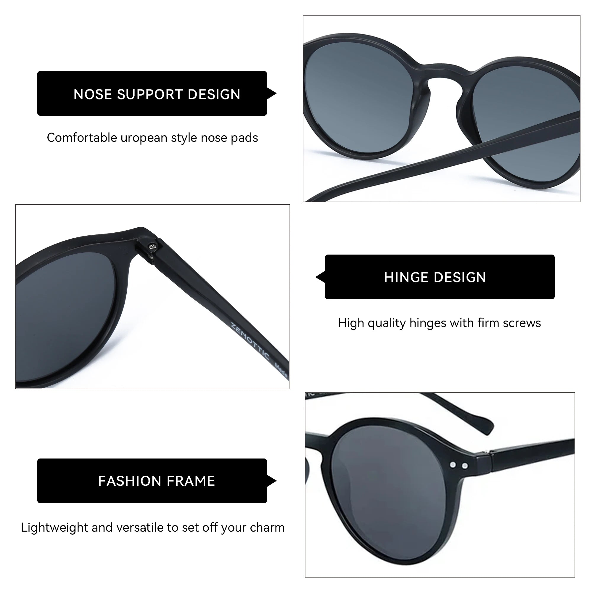 CowLost | zenottic-s-size-retro-circular-polarized-sunglasses |5