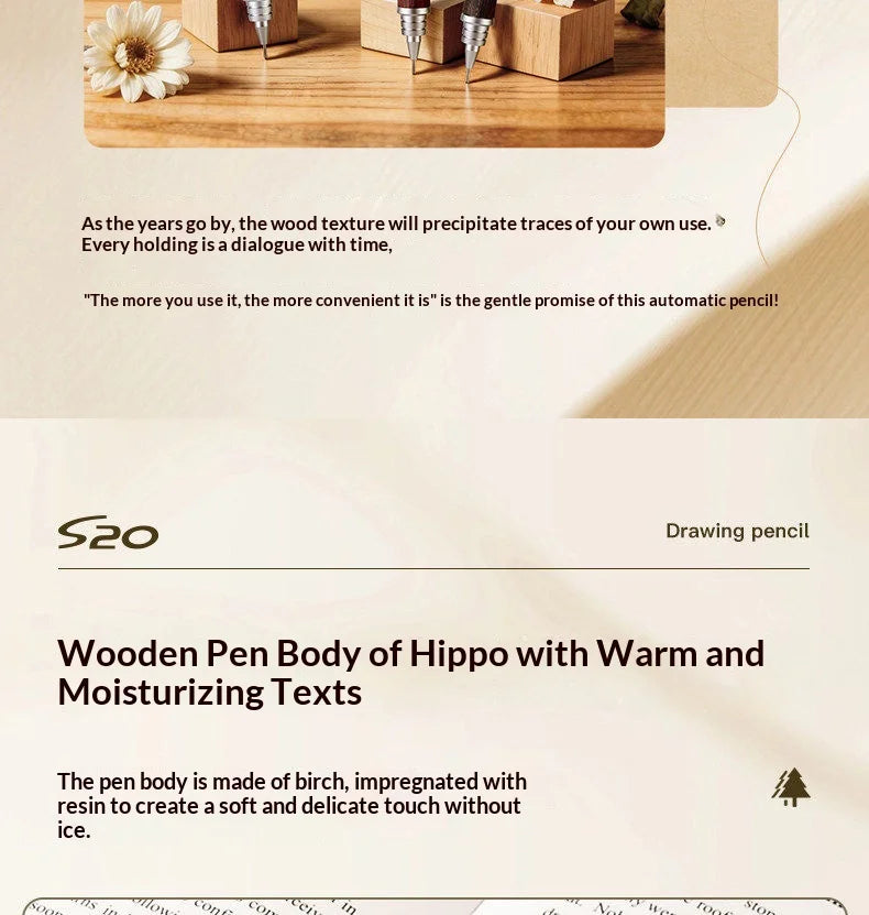 CowLost | product_id-pilot-s20-professional-mechanical-pencil-0-5mm-with-hippopotamus-wood-barrel-for-technical-drawing |10
