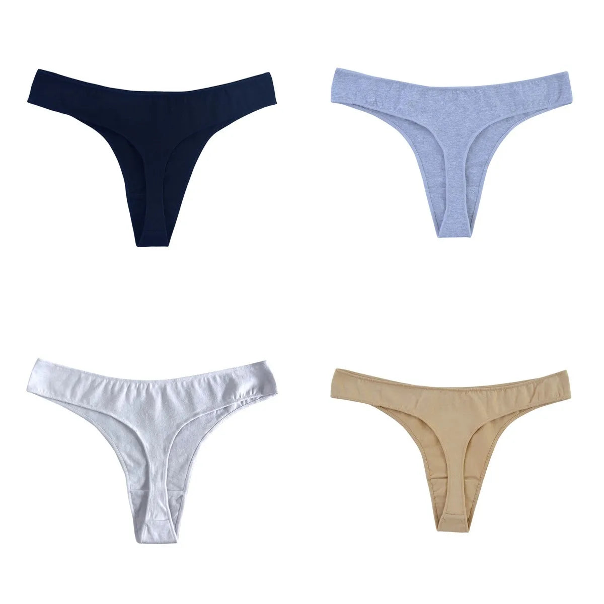 CowLost | product_id-4-pack-women-s-cotton-low-waist-breathable-solid-color-g-string-thongs-m-xl |19