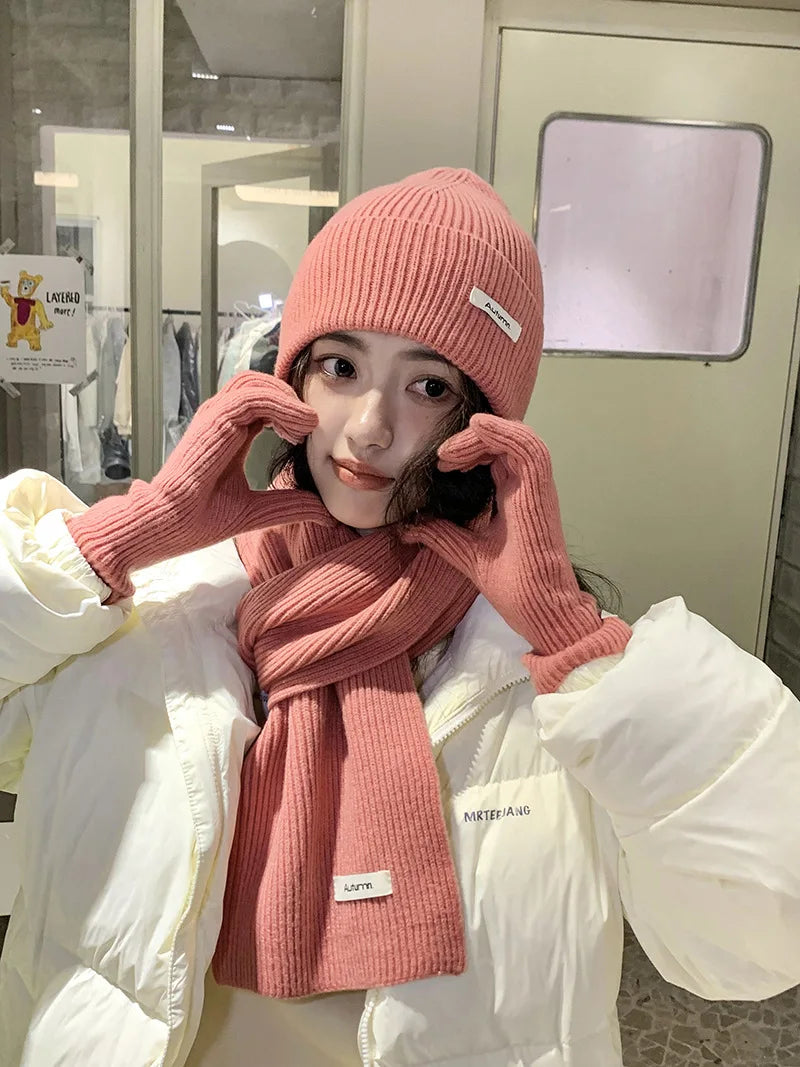 CowLost | knit-neck-scarf-gloves-caps-three-piece-set-for-women-men |10