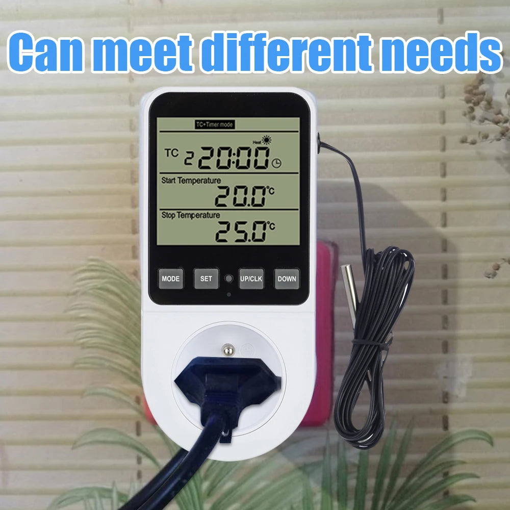 LCD Timer Socket Thermostat Temperature Controller AC110-230V for Heating Cooling