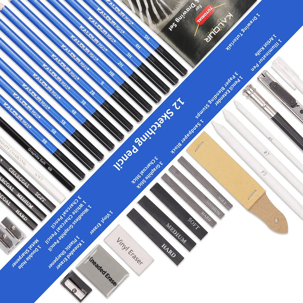 CowLost | product_id-kalour-22-25-36-39-piece-sketch-pencil-set-for-shading-portrait-drawing-smooth-graphite-pencils-for-students-professionals |19