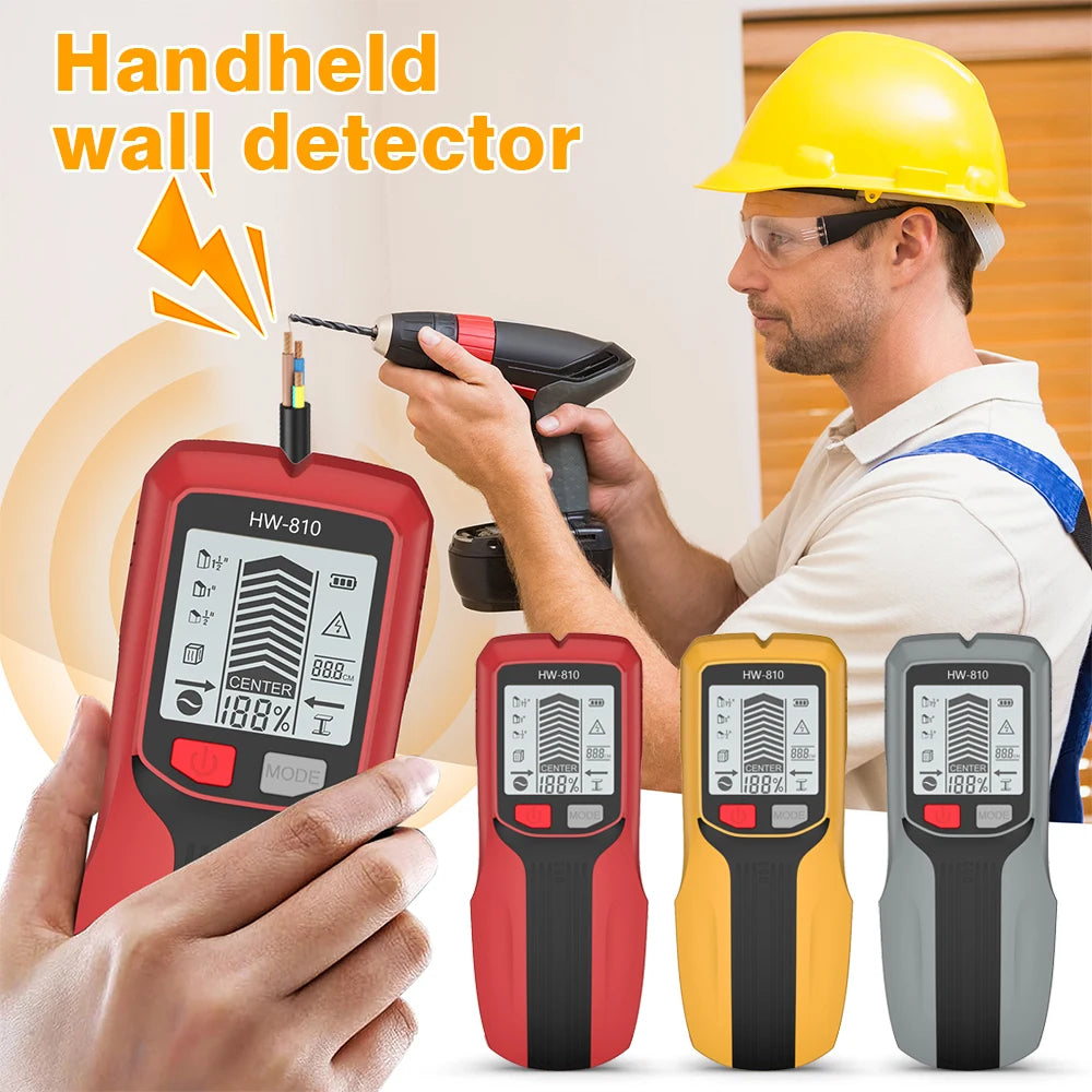 Handheld 6-in-1 Metal Detector Wall Stud Finder Digital Scanner with LCD Display