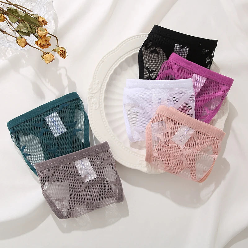 CowLost | activewear-pants-6pcs-women-transparent-mesh-thong-panties-g-string |16