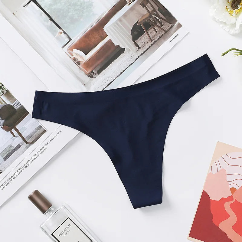 CowLost | product_id-womens-ice-silk-seamless-low-rise-thong-g-string-underwear-m-xl-solid-skin-friendly-daily-wear |12